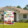 thumbnail image 2 of Amhnf Happy Birthday Cake Balloons And Gifts Garden Flag For Home Outdoor Garden Yard Decor 12x18 inch, 2 of 5