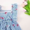 thumbnail image 5 of mgoYE Toddler Girl Dress Ruffle Sleeve Bowknot Dress Floral Dresses with Bow for Play Party Birthday Casual 2-6t(Blue,5-6 Years), 5 of 9
