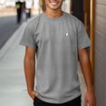 thumbnail image 5 of Dalix Ghost Midweight Embroidered Cotton Tee Jersey Mens in Athletic Heather M Medium, 5 of 5