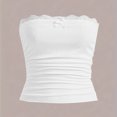 thumbnail image 2 of Kaemgyyd Tube Tops for Women Summer Sleeveless Basic Ruched Shirt Fashion Lace Ribbed Knit Strapless Casual Going out Outfit, 2 of 6