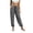 Black, variant on Women Striped Pants Drawstring Elastic Waist Loose Jogger Trousers With Side Pockets