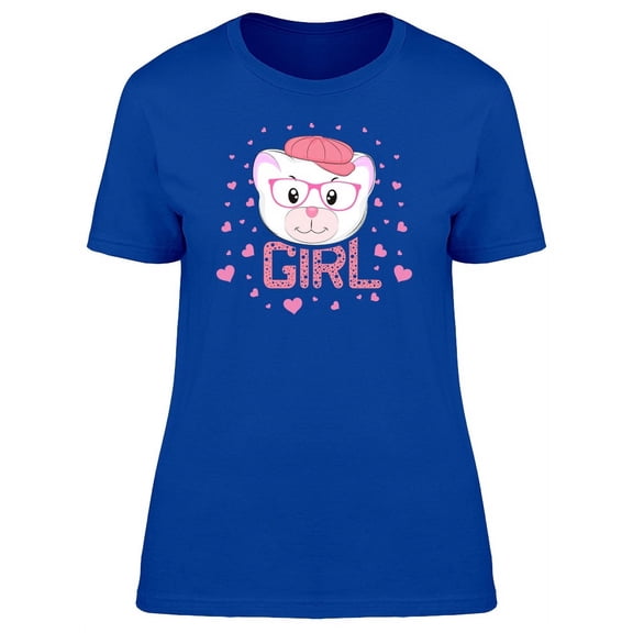 Adorable Bear Girl Cartoon T-Shirt Women -Image by Shutterstock, Female Medium