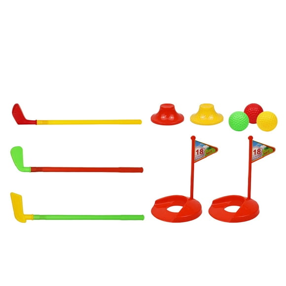 UPGRATOR 1Set Indoor Plastic Golf Clubs Set Assorted Colors Perfect for Family Activity and Sports Skill