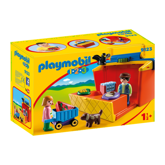 Playmobil - 9123 | 1-2-3: Take Along Market Stall