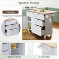 thumbnail image 4 of ARCTICSCORPION 50.3x29.5x36.6inch Kitchen Island Set, White, 2 Seatings, 4 of 7