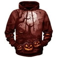 thumbnail image 2 of Spooky Halloween Hoodies for Men 2025 Long Sleeve 3D Graphic Hooded Sweatshirt with Pockets Halloween Pullover Tops, 2 of 4