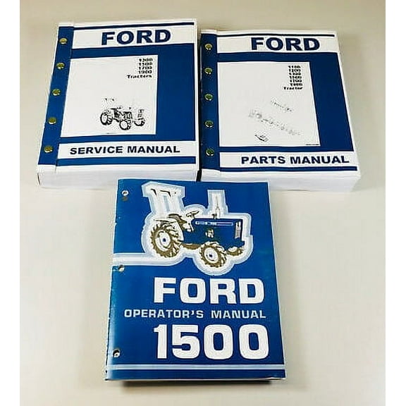 Ford 1500 Tractor Service Parts Operators Manual Owners Repair Catalog Set