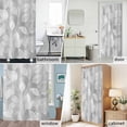thumbnail image 6 of Gray White Leaves Plant Fabric Shower Curtain Simple Style Washable Shower Curtains for Bathroom, Waterproof Bath Curtain with Hooks Home Decor 72x72in, 6 of 8