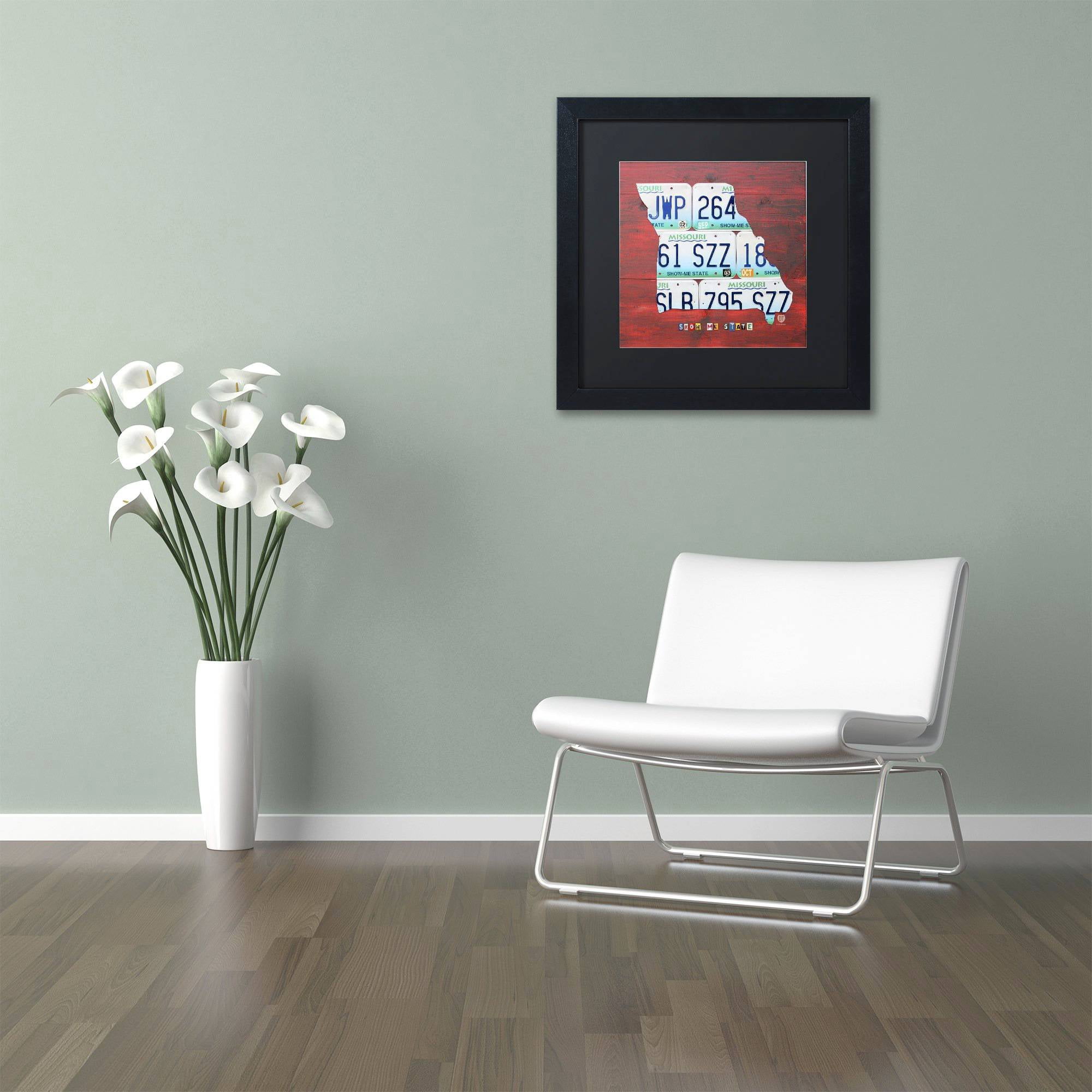 Trademark Fine Art 'Missouri' Canvas Art by Design Turnpike, Black Matte, Black Frame