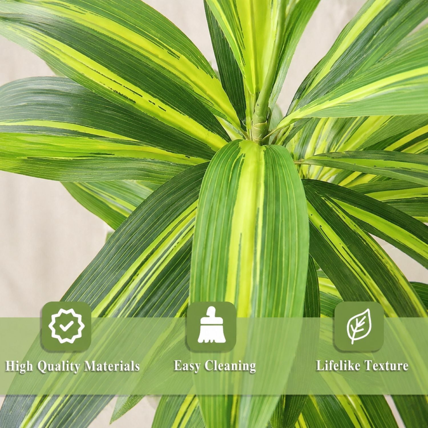 Easy4Home 3.6FT Artificial Plant Fake Dracaena Tree Potted Indoor Faux Floor Plant for Home Office Decor, Black Pot