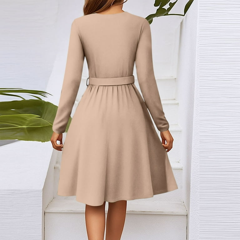 green emerald velvet dress Newshows Womens Long Sleeve Casual Dresses 2025 Business Work Teacher Fall  Church Belted A Line Flowy Midi Dress(Army Green-1,Small) at Amazon Women's  Clothing store main image 1