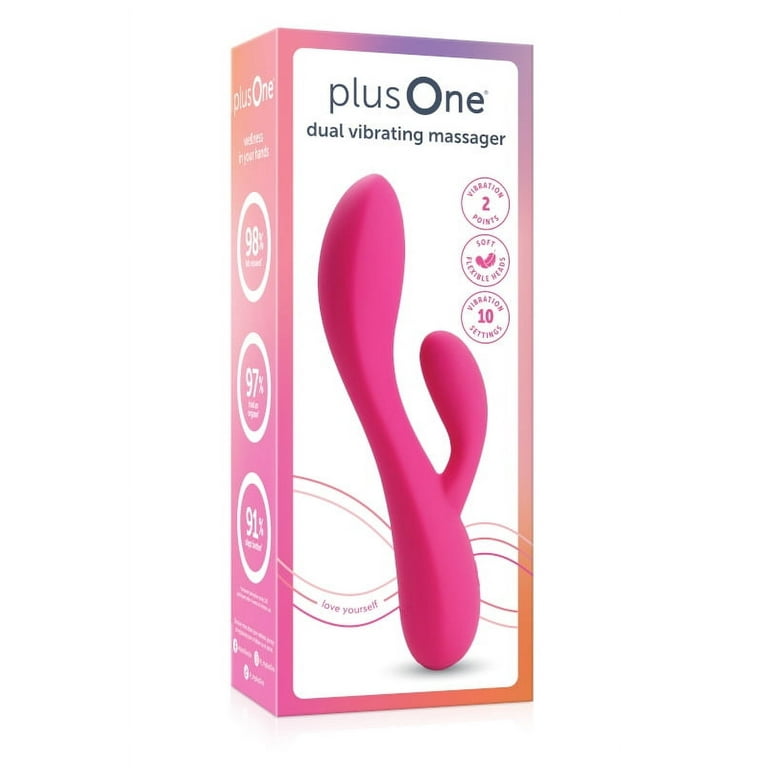 plusOne Dual Rabbit Vibrator, High-quality Silicone, Pink