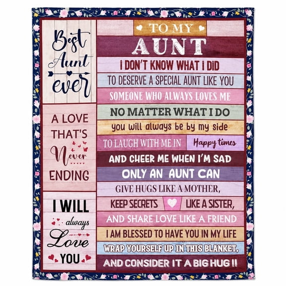 Aunt Fleece Throw Blanket, Soft 280 GSM Polyester, Sentimental Gift for Aunt