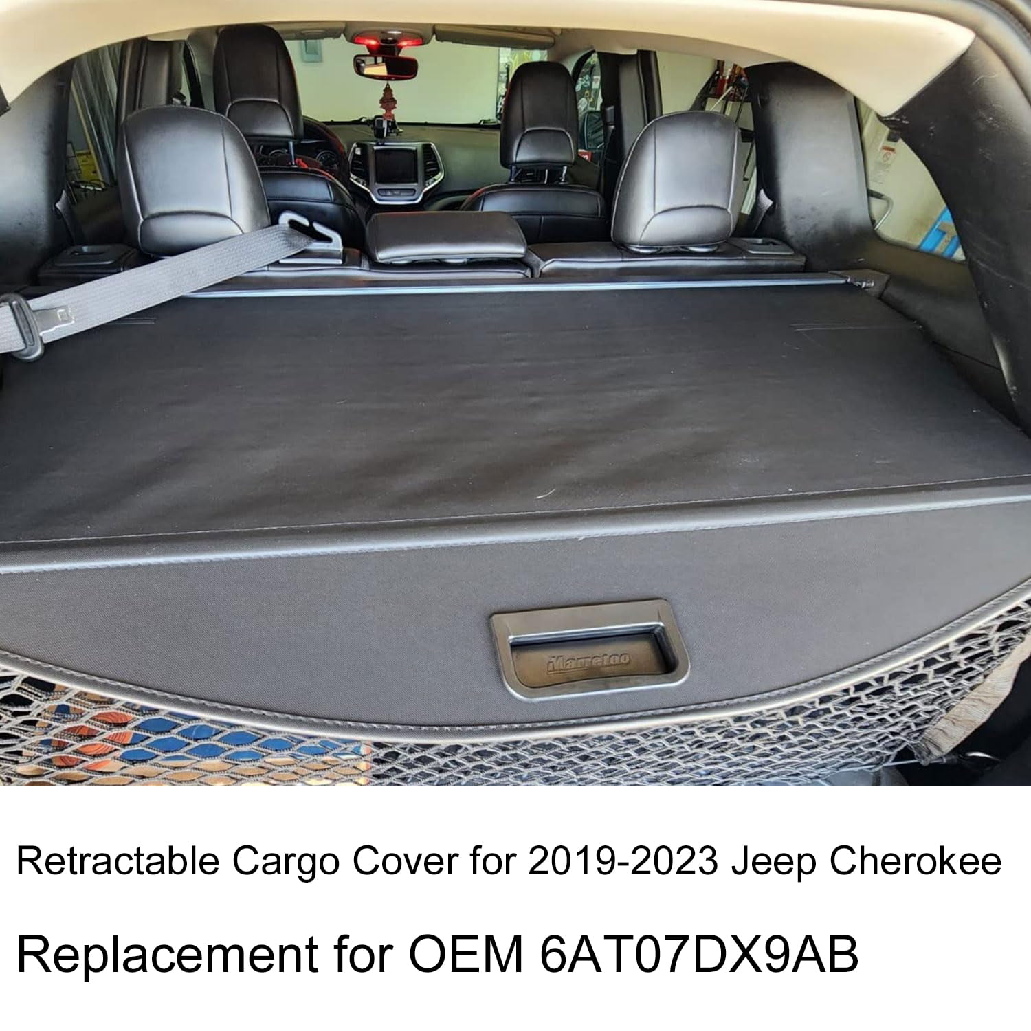 Fit 2019-2023 Jeep Cherokee Cargo Cover for Jeep Cherokee 2019 2020 2021 2022 2023 SUV Accessory Tonneau Cover Black Retractable Rear Trunk Privacy Security Shield Shade Cover