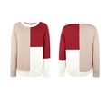 thumbnail image 6 of IROINNID Reduced Womens Sweater Round Neckline Pullover Sweater Color Block Casual Mid-Length Long Sleeve Cloud Sweater Tops Shirt Sweater, 6 of 7