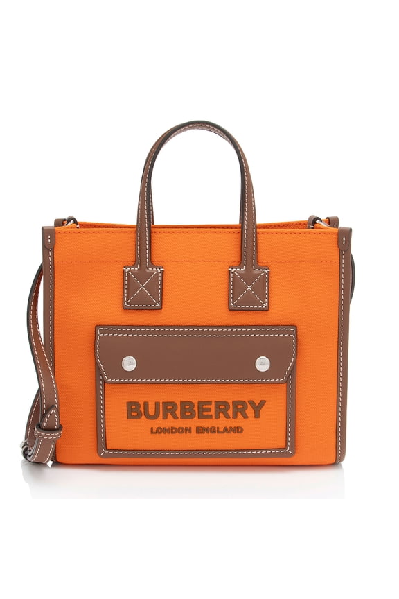 Pre-Owned Burberry Canvas Freya Horseferry Mini Tote