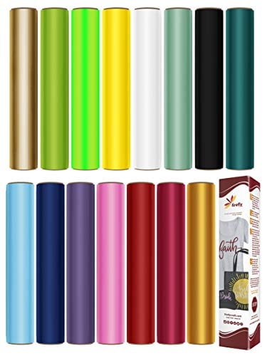 Best Iron On HTV Vinyl T-VINYL Metallic Foil Heat Transfer Vinyl Bundle 12 Sheets for Silhouette and Cricut;10×12-12 Pack of 6 Gold and 6 Silver Colors 