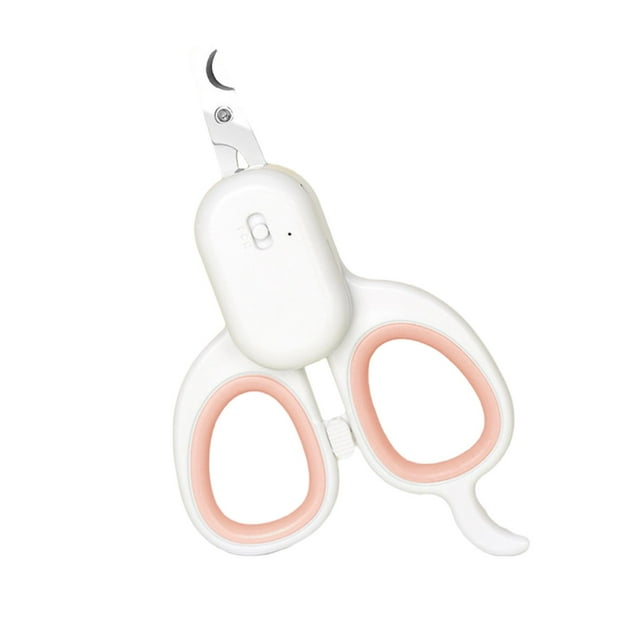 Cortauñas para mascotas con luz LED, tijeras de aseo para cachorros y gatitos. Rosa