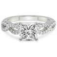 thumbnail image 4 of 4 Carat IGI Certified Princess Shape Lab Grown Diamond Engagement Ring | 14K White Gold |Lorene Twisted Shank Diamond Ring | FG-VS1-VS2 Quality Friendly Diamonds, 4 of 5