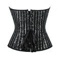 thumbnail image 4 of Gpaecead Women's Plus Size Sequin Bustier - Silver Black Glitter Corset Top Black, 4 of 5