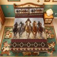 thumbnail image 5 of meiyoeat Vintage Cowboy Horse Aztec Print Bed Sheets For Boys,Rustic Western Pattern Full Size Sheets,4 Pieces,1 Flat Sheet,1 Fitted Sheet and 2 Pillowcases, 5 of 6