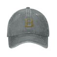 thumbnail image 1 of ZICANCN Casquette de Baseball Réglable Femmes, Chapeaux Alphabet B Pattern pour Hommes Adulte Lavé Coton Denim Baseball Caps Mode, Gris, 1 of 6