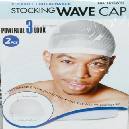 Magic Stocking Wave Cap Pack 2 Caps WHITE Hair Du (Best Stocking Cap For Waves)