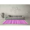 thumbnail image 3 of Ahgly Company Indoor Round Abstract Purple Modern Area Rugs, 4' Round, 3 of 4