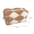 thumbnail image 3 of Bolsa de belleza de tablero de ajedrez de maquillaje de felpa informales Moda para actividades al aire libre Tmvgtek Para Estrenar, 3 of 9