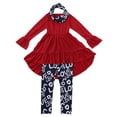 thumbnail image 2 of NAISIBABY Girls Outfit Set, Long Sleeve Tops Long Sleeve Pants Casual Suit Red 5 T, 2 of 5