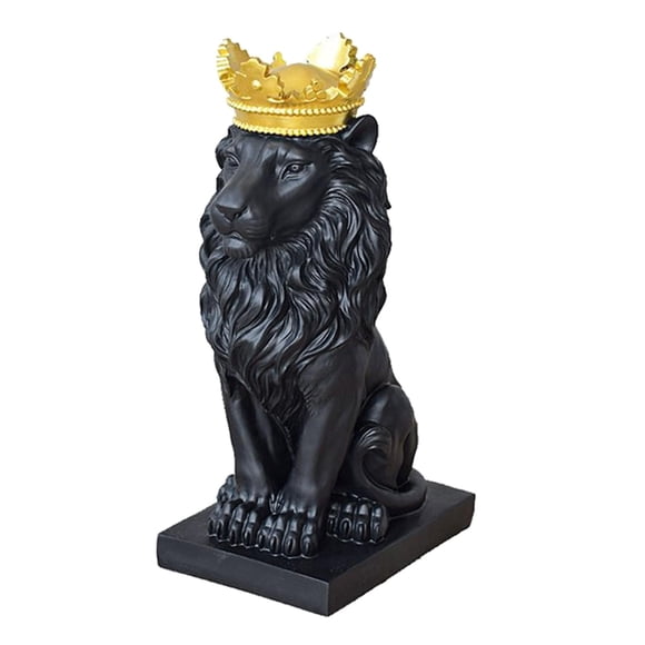 GROWTH TANK Abstract Lion Figurine Sculpture, Resin Statue, Craft Ornaments, C-Office Porch Black