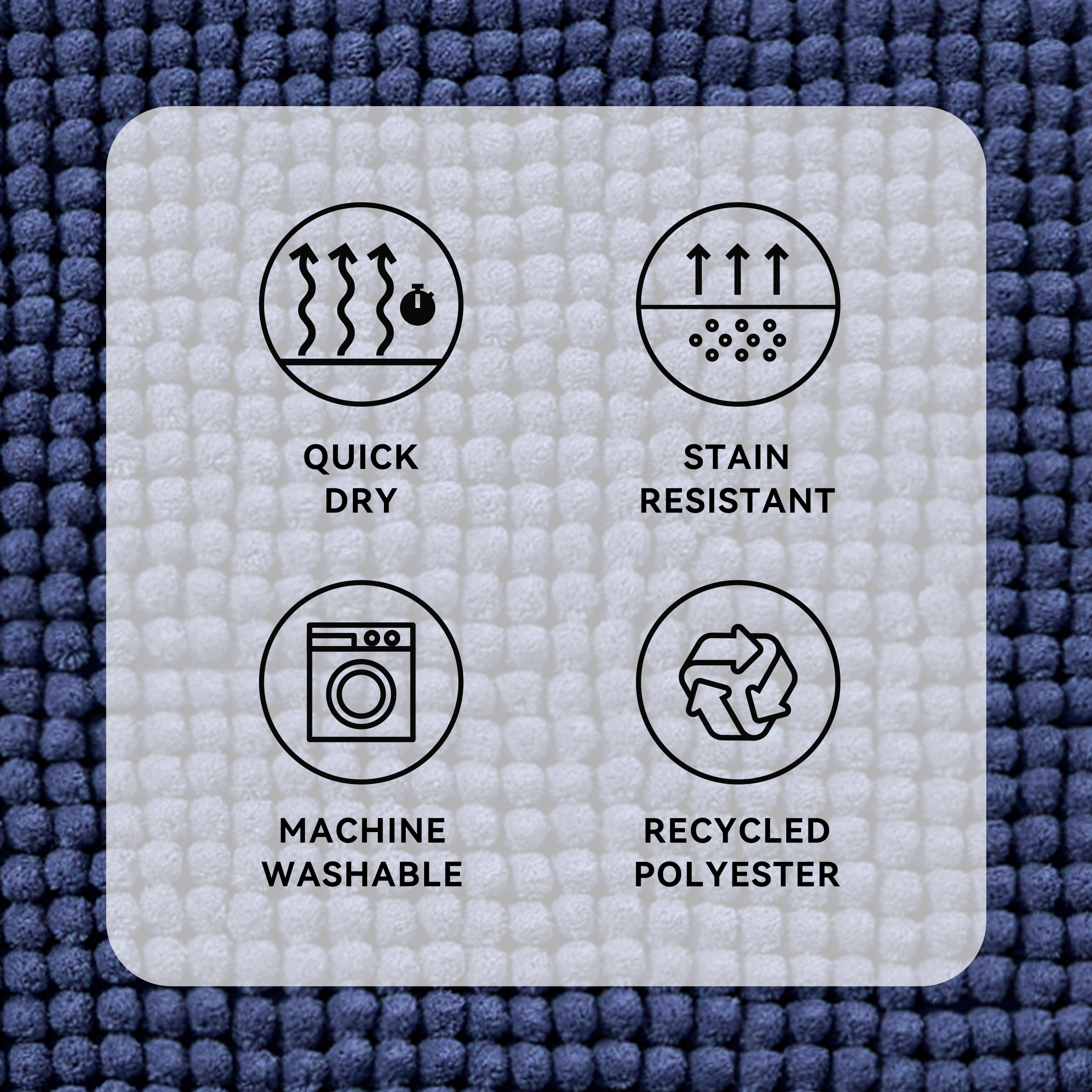 Mainstays Performance Foam Noodle Bath Rug, Navy, 17"x24" photo 3