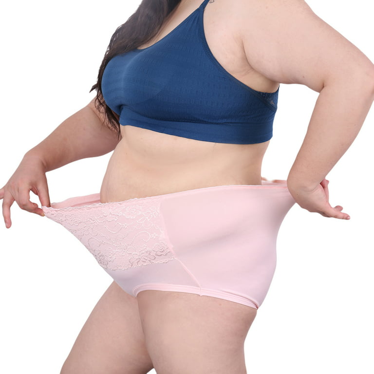 Pretty Comy Women's Plus Size Lace Panties High Waist Underwear