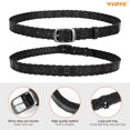 thumbnail image 5 of WHIPPY Women Leather Hollow Flower Belt for Jeans, Black Belt with Pin Buckle, 5 of 8