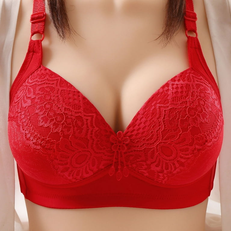 YWDJ Everyday Bras for Women Push Up No Underwire Everyday for Sagging  Breasts Hollow Out Perspective Underwear No Rims Nursing Bras for  Breastfeeding High Impact Bras Sports Bras for Women Red M 