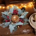 thumbnail image 5 of 7.87 Inch Christmas Candle Ring Garland, Pine Cones Red Berry & Eucalyptus Decor, Green Plastic Festive Hanging Ornament, Kitchen Cabinet Decor & Holiday Table Centerpiece, 5 of 7