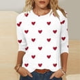 thumbnail image 2 of Trendy Shirt for Women Heart Blouse Crewneck Tunic Tshirts Juniors Plus Size Tees Outfits Fashion Valentines Day, 2 of 5