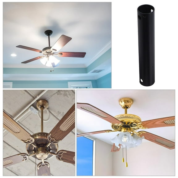 UPOUART Metal Ceiling Fan Extension Rod Black Easy Install for Versatile Fan Compatibility