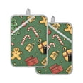 thumbnail image 7 of Yayeee Pot Holders Kitchen Heat Resistant with Pocket 7"x9.8" Cotton Oven Cooking Hot Pads, Yellow Christmas Gingerbread, 7 of 7