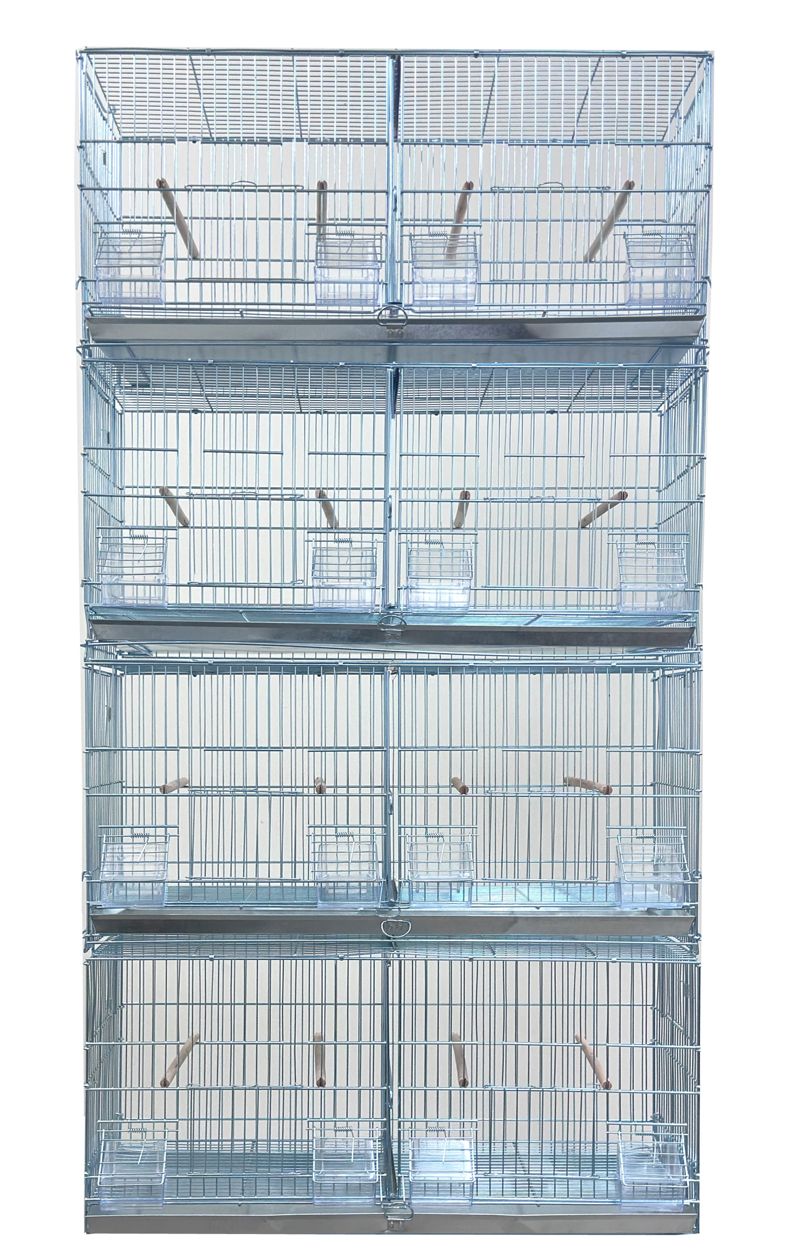 4 of LARGE Stainless Galvanized Zinc Plated Stackable Double Breeding Breeder Flight Bird Cage Center Dividers With Side Breeding Nest Box Doors