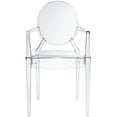 thumbnail image 2 of Modway Casper Modern Acrylic Stacking Dining Room Arm Chair, Clear, 2 of 5