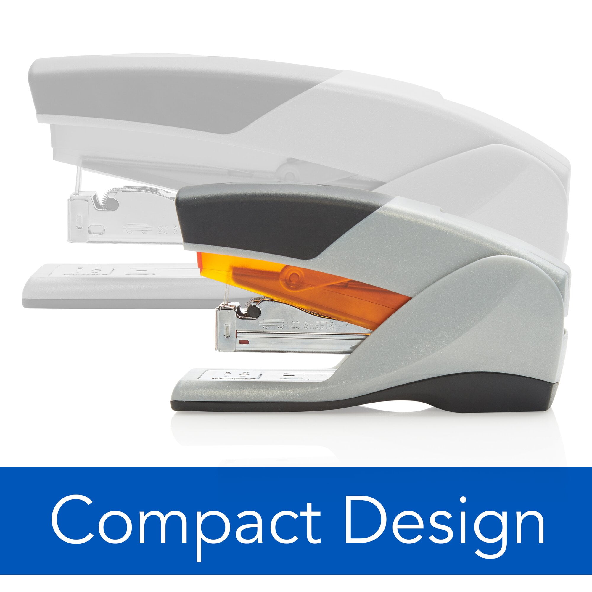 Swingline Optima 25 Compact Reduced Effort Stapler, 25 Sheets, Gray/Orange