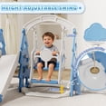 thumbnail image 4 of XJD 6-in-1 Toddler Slide and Swing Set, Kids Indoor Outdoor Playset with Basketball Hoop, Backyard Playground for Toddlers 1-3 Years Old, Blue, 4 of 11