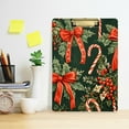 thumbnail image 2 of FORMRS Acrylic Clipboard with Low Profile Clip Standard A4 Letter Size, 12.5" x 9", Christmas Holly Bows, 2 of 8