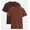 Burgandy Wine/Brown Brick, variant on No Boundaries Flat Grey Basic Crewneck Undershirts with Short Sleeves, 2-Pack, Men's