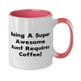 thumbnail image 2 of Cheap Aunt, Being A Super Awesome Aunt Requires Coffee!, Fancy Mother's Day Two Tone 11oz Mug From, 2 of 2