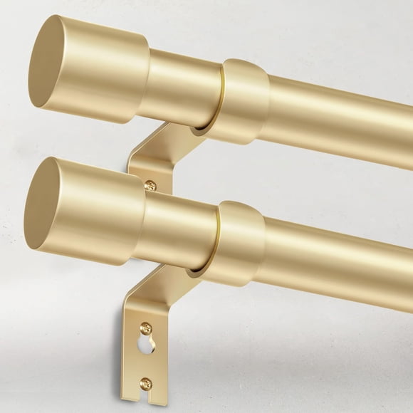 Barra de cortina IFELS Gold de 1 pulgada para Windows de 122 a 213 cm, paquete de 2