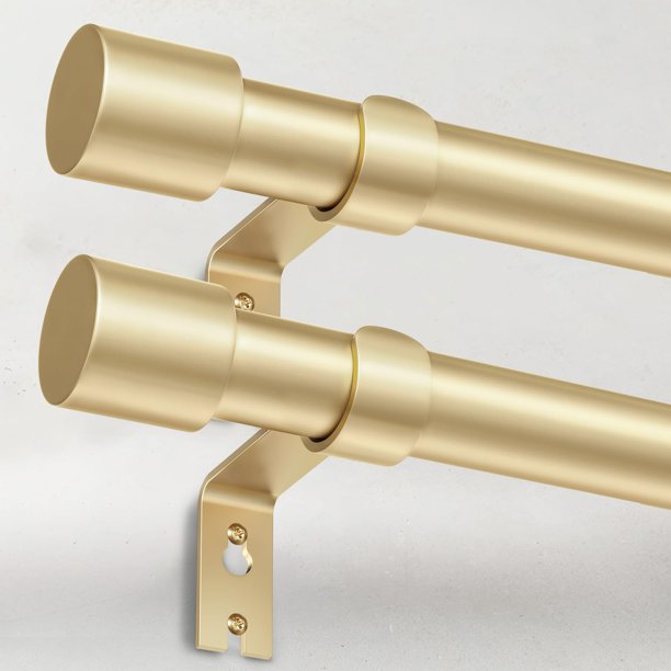 Barra de cortina IFELS Gold de 1 pulgada para Windows de 122 a 213 cm, paquete de 2