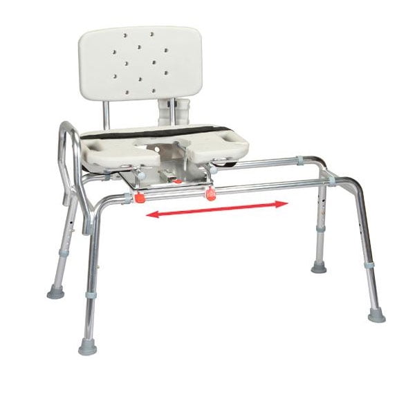 Eagle Health Extra Long Toilet to Tub Sliding Transfer Bench wCut Out