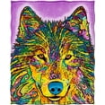 thumbnail image 2 of Dawhud Direct Colorful Wolf Fleece Blanket for Bed, 50" x 60" Dean Russo II Wolf Fleece Throw Blanket for Women, Men and Kids - Super Soft Plush Wolf Blanket Throw, 2 of 6